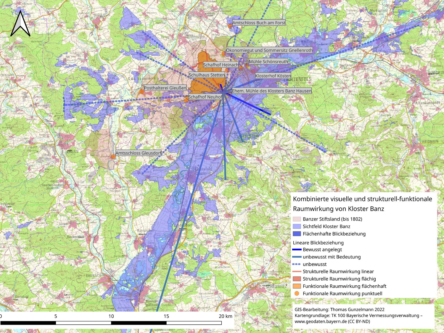 Kloster Banz, kombinierte visuelle und strukturell-funktionale Raumwirkung (Zum Vergrößern klicken), Thomas Gunzelmann, 2022